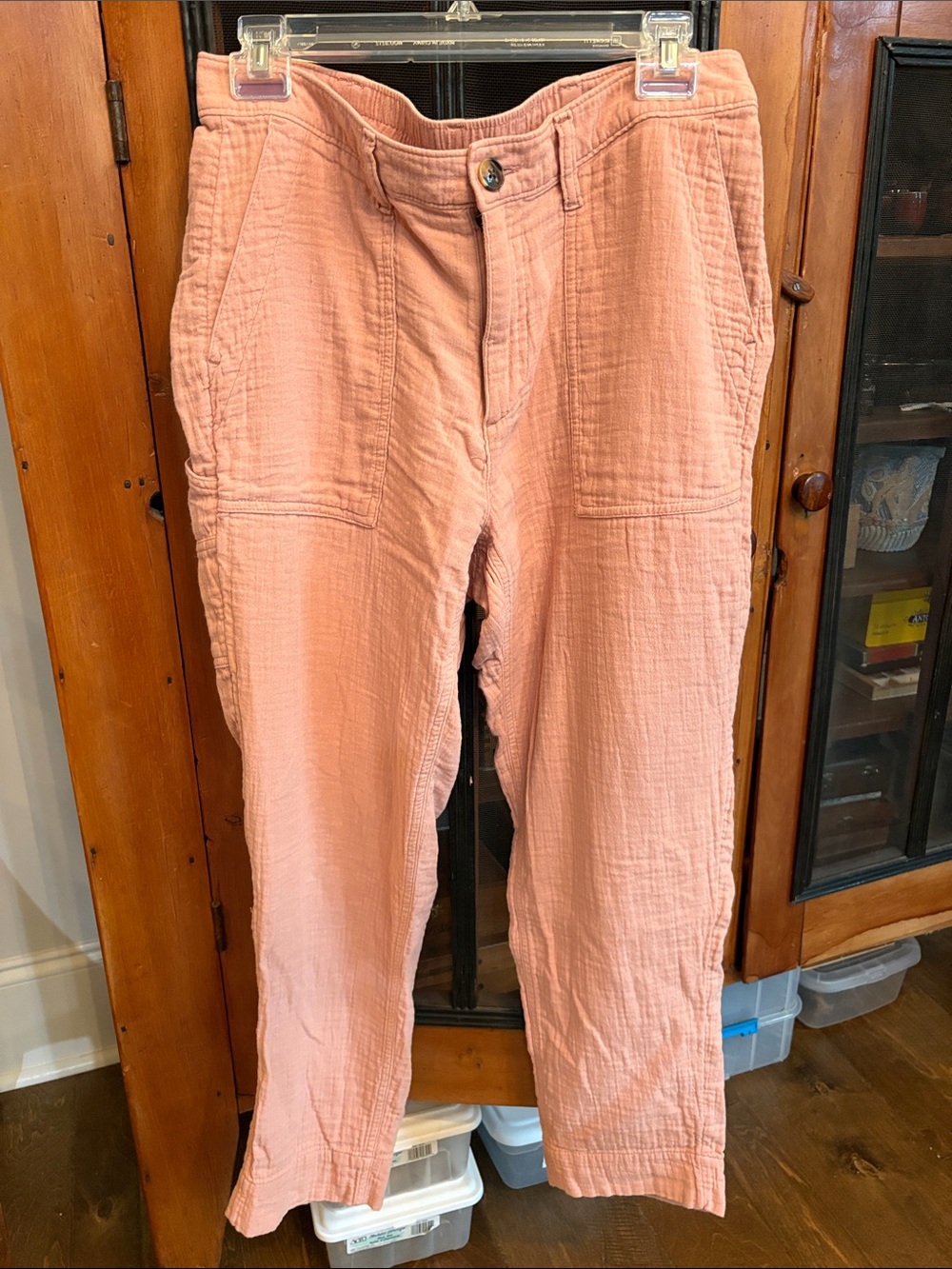 Old Navy Peach Textured Cotton Pants